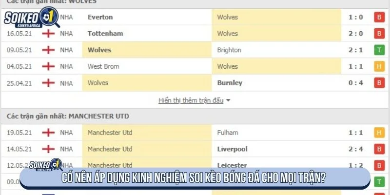 Không nên áp dụng mẹo soi kèo cho mọi trận đấu